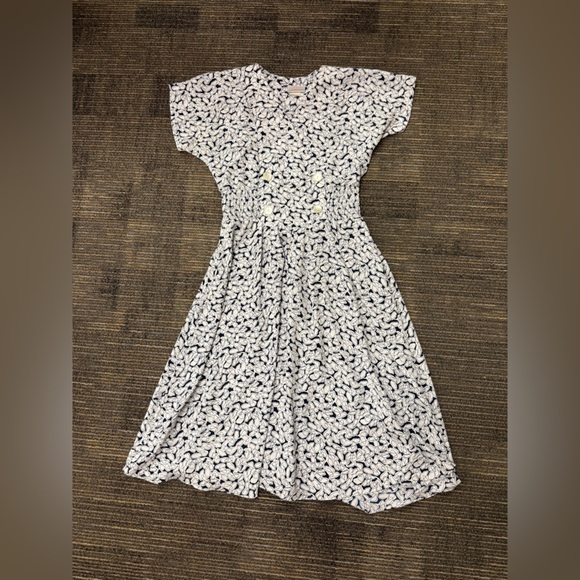 Gorgeous navy and white mod design vintage Kristen dress - Picture 1 of 8